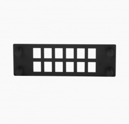 Panduit Placa para 12 Adaptadores de Fibra Óptica, Compatible FPONE3/FPONE4, Negro 