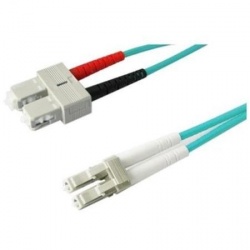 Panduit Cable Fibra Óptica Multimodo OM3 LC Macho - SC Macho, 2 Metros, Turquesa 