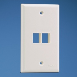 Panduit Placa de Pared Vertical NK2FNEI, 2 Puertos NetKey, Marfil 
