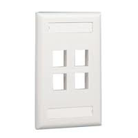 Panduit Placa de Pared NK4FBL, 4 Puertos Keystone, Negro 