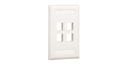 Panduit Placa de Pared NK2FEIY, 4 Puertos NetKey, Marfil 