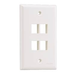 Panduit Placa de Pared 4 Puertos NetKey, Blanco 