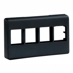 Panduit Placa Horizontal para Muebles NK4MFBL, 4 Puertos, Negro 