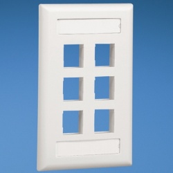 Panduit Placa de Pared Vertical NK6FIWY, 6 puertos Netkey, Blanco Mate 