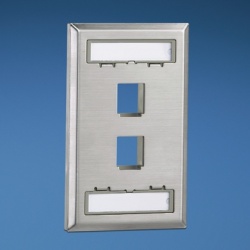 Panduit Placa de Pared 2 Puertos Netkey, Acero Inoxidable 