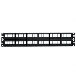 Panduit Panel de Parcheo Modular para Fibra Óptica, 48 puertos RJ-45, 2U, Negro 