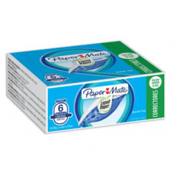 Paper Mate Cinta Correctora Dry Line, 5mm, 6 Metros, 6 Piezas 