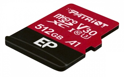 Memoria Flash Patriot EP V30 A1, 512GB MicroSDXC UHS-I Clase 10, con Adaptador 