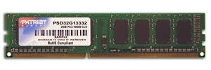 Memoria RAM Patriot PC3-10600 DDR3, 1333MHz, 2GB, CL9 