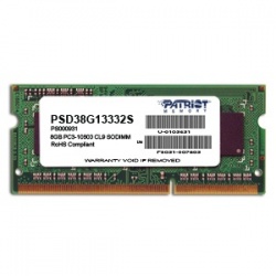 Memoria RAM Patriot PC3-10600 DDR3, 1333MHz, 8GB, Non-ECC, CL9, SO-DIMM, Dual Rank 