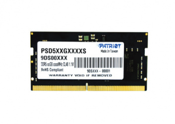 Memoria RAM Patriot Signature Line DDR5, 4800MHz, 32GB, Non-ECC, CL40, SO-DIMM 