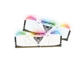 Kit Memoria RAM Patriot Viper RGB DDR4, 3200MHz, 16GB (2 x 8GB), Non-ECC, CL16, XMP, Blanco 