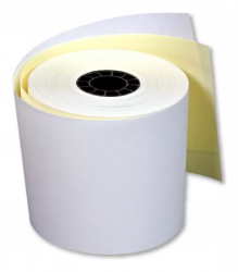 PCM Rollo de Papel Autocopia, 70 x 76mm, Blanco/Amarillo, 3 Rollos 