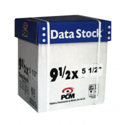 PCM Papel Stock 3 Tantos, 2000 Hojas de 9.5'' x 5.5'', Blanco 