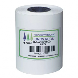 PCM Rollo de Papel Térmico, 45 x 57mm, Blanco, 3 Rollos 