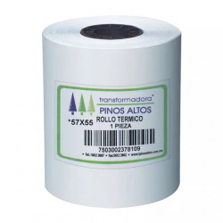 PCM Rollo de Papel Térmico, 55 x 57mm, Blanco, 100 Rollos 