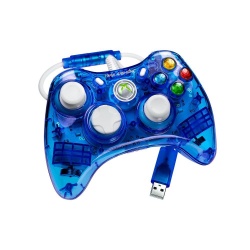 PDP Rock Candy Controller para Xbox 360, Alámbrico, 2.4 Metros, Azul 