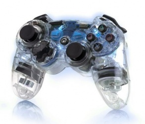 PDP Controller AfterGlow AP.2 para PS3, Inalámbrico, Bluetooth, USB, Azul/Transparente 