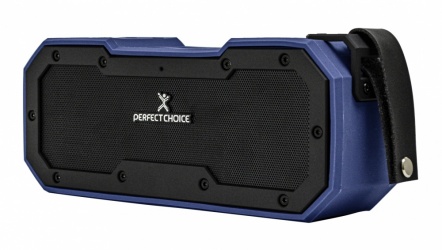 Perfect Choice Bocina Portátil Forte, Bluetooth, Inalámbrico, 10W RMS, USB, Negro/Azul - Resistente al Agua 