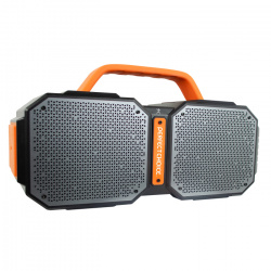 Perfect Choice Bocina Portátil Goliat, Bluetooth, Inalámbrico, 50W RMS, Negro/Naranja - Resistente al Agua 