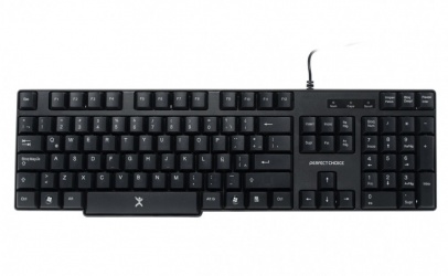 Teclado Perfect Choice PC-200970, Alámbrico, USB, Negro - Resistente a Derrames (Español) 