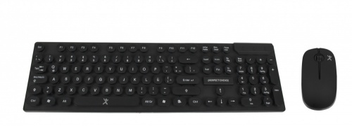 Kit de Teclado y Mouse Perfect Choice Black Round, Inalámbrico, USB, Negro (Español) 