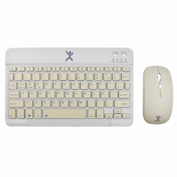 Kit de Teclado y Mouse Perfect Choice Genova, Inalámbrico, RF Inalámbrico + Bluetooth, Gris (Español) 
