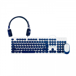 Kit de Teclado y Mouse Perfect Choice Farben 3 en 1, Alámbrico, USB, Azul (Español) 