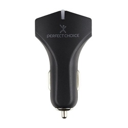 Perfect Choice Cargador para Auto PC-240778, 12V, 2 Puertos USB 2.0, Negro 