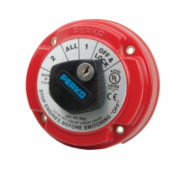 Perko Interruptor Con Llave 2 Polos 8502DP, 250A, Entrada 6 - 32V 