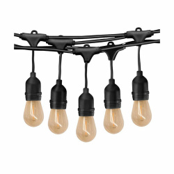 PHILCO Serie de Focos LED Guirnalda Exterior, Luz Cálida, 10W, Negro 