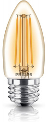 Philips Foco LED Tipo Vela Vintage LED, Luz Cálida, Base E26, 4W, 600 Lúmenes, Ahorro de 90% 