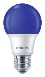 Philips Foco LED A19, Azul, Base E27, 8W, 120 Lúmenes, Blanco 