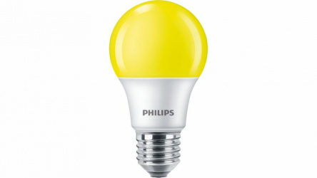 Philips Foco LED A19, Amarillo, Base E27, 8W, 120 Lúmenes, Blanco 