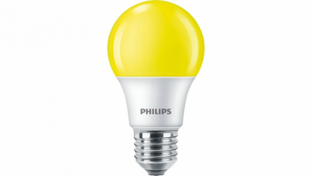 Philips Foco LED A19, Amarillo, Base E27, 8W, 120 Lúmenes, Blanco 