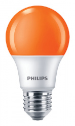 Philips Foco LED A19, Naranja, Base E27, 8W, 120 Lúmenes, Blanco 