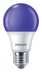 Philips Foco LED A19, Morado, Base E27, 8W, 120 Lúmenes, Blanco 