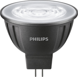 Philips Foco LED MR16, Luz Blanco Cálido, Base GU5.3, 7W, 515 Lúmenes, Negro, Ahorro de 86% vs Foco Tradicional 50W 