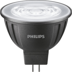 Philips Foco LED MR16, Luz Cálida, Base GU5.3, 7W, 515 Lúmenes, Negro, Ahorro de 86% vs Foco Tradicional 50W 