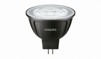 Philips Foco LED MR16, Luz Amarilla, Base GU5.3, 7W, 515 Lúmenes, Negro 