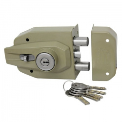 Philips Cerradura de Sobreponer AS2000, Derecha/Izquierda, 2 Barras, Crema 