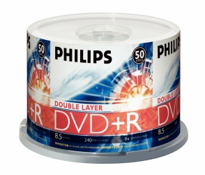 Philips Torre de Discos Virgenes para DVD, DVD+R, 16x, 4.7GB, 50 Piezas 