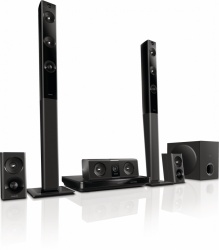 Philips Home Theater HTB5544D, Bluetooth, Inalámbrico, 5.1, 1000W RMS, 3D, HDMI, Negro, Blu-Ray Player Incluido 