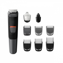Philips Recortadora Multigroom series 5000, 9 Peines, Negro/Gris 