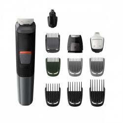 Philips Recortadora Multigroom series 5000, 11 Peines, Negro/Gris 