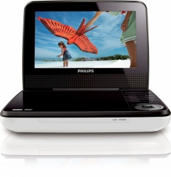 Philips DVD Portátil PET741, 7'', Negro/Blanco 