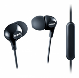 Philips Audífonos con Micrófono SHE3555BK/00, Alámbrico, 1.2 Metros, 3.5mm, Negro 
