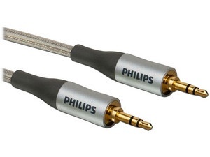 Philips Cable 3.5mm Macho - 3.5mm Macho, 1.5 Metros, Gris 