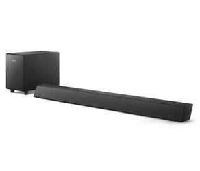 Philips Barra de Sonido TAB5305/37, Bluetooth, Alámbrico/Inalámbrico, 2.1, 40W RMS, Negro 