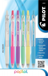 Pilot Bolígrafo de Gel PopLol, Punto Fino 0.7mm, Multicolor, 6 Piezas 